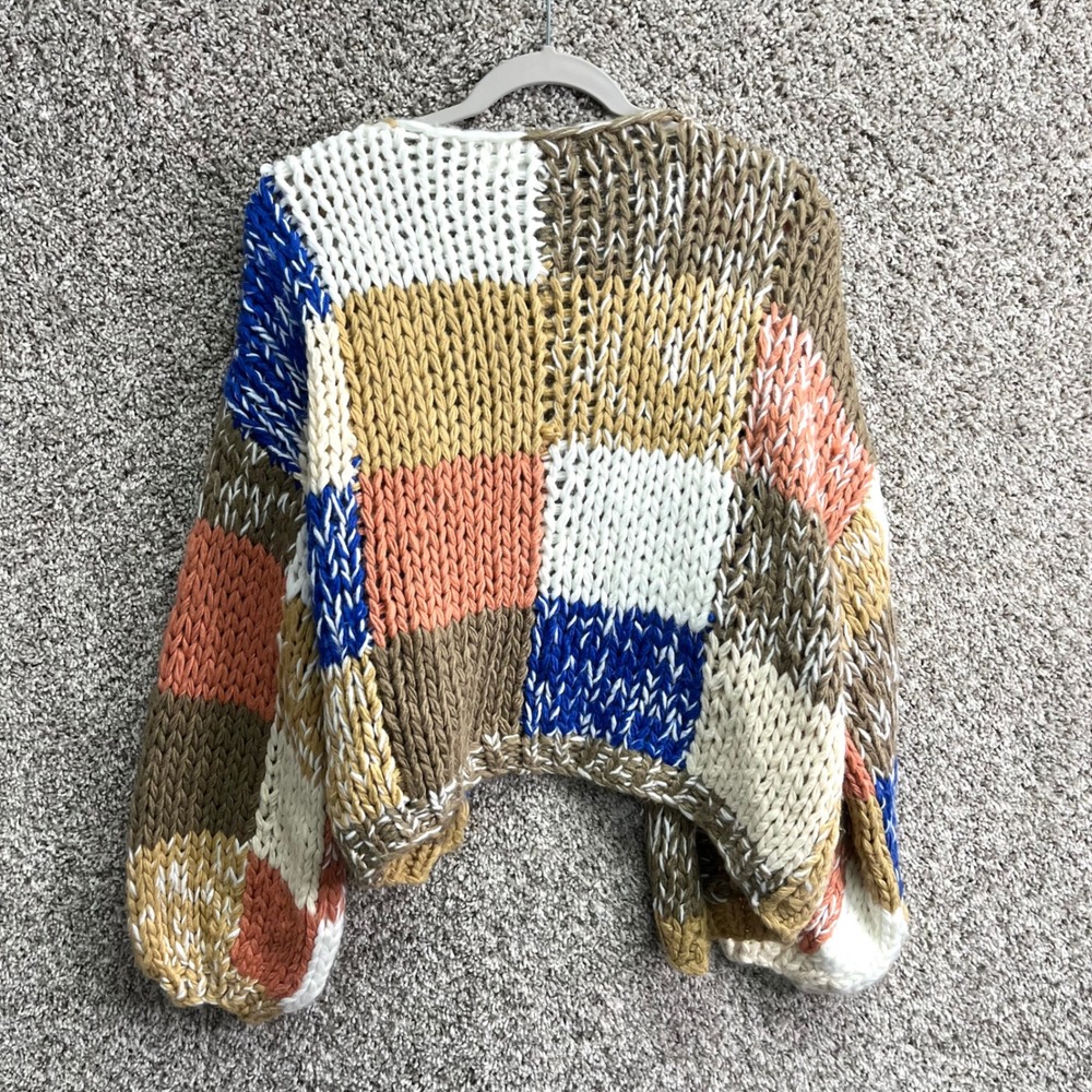 Altar'd State Cardigan Sweater Women's L Atlas Multi Chunky Knit Patchwork NWT - Picture 8 of 8